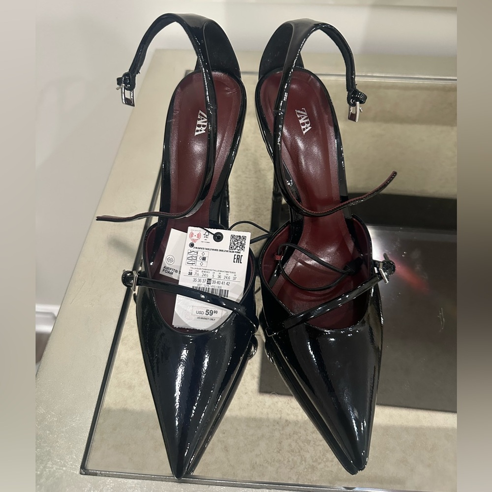 Zara Heels Black size 38 BNWT